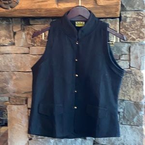 Mandarins collar wool/felt vest